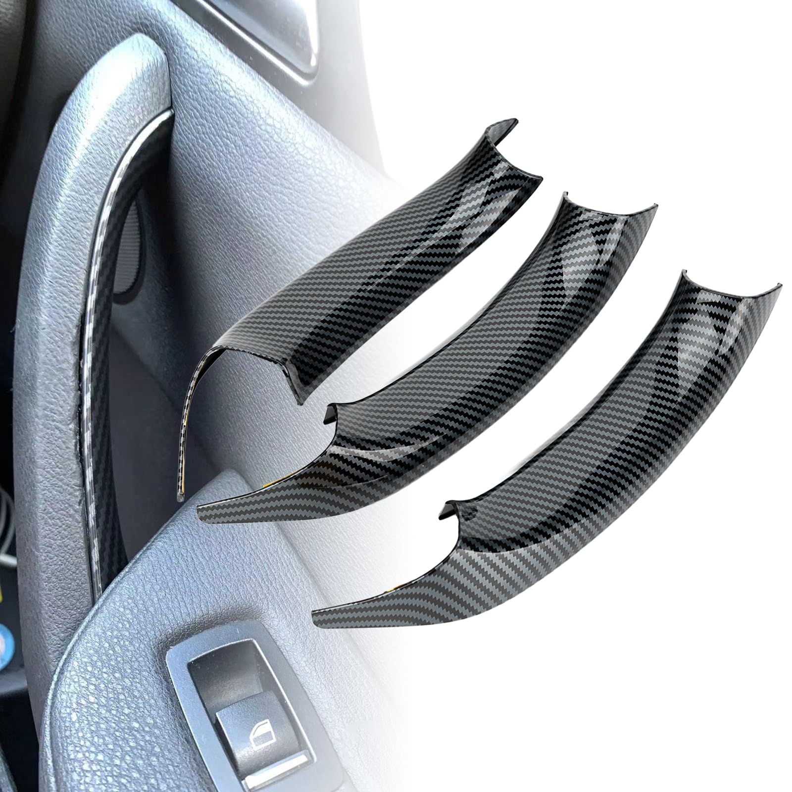 GEATaaT Gelunxin Door Pull Handle Covers For BMW 3 Series & 4 Series 2012-2018 - Carbon Fiber ABS+PC - View #10
