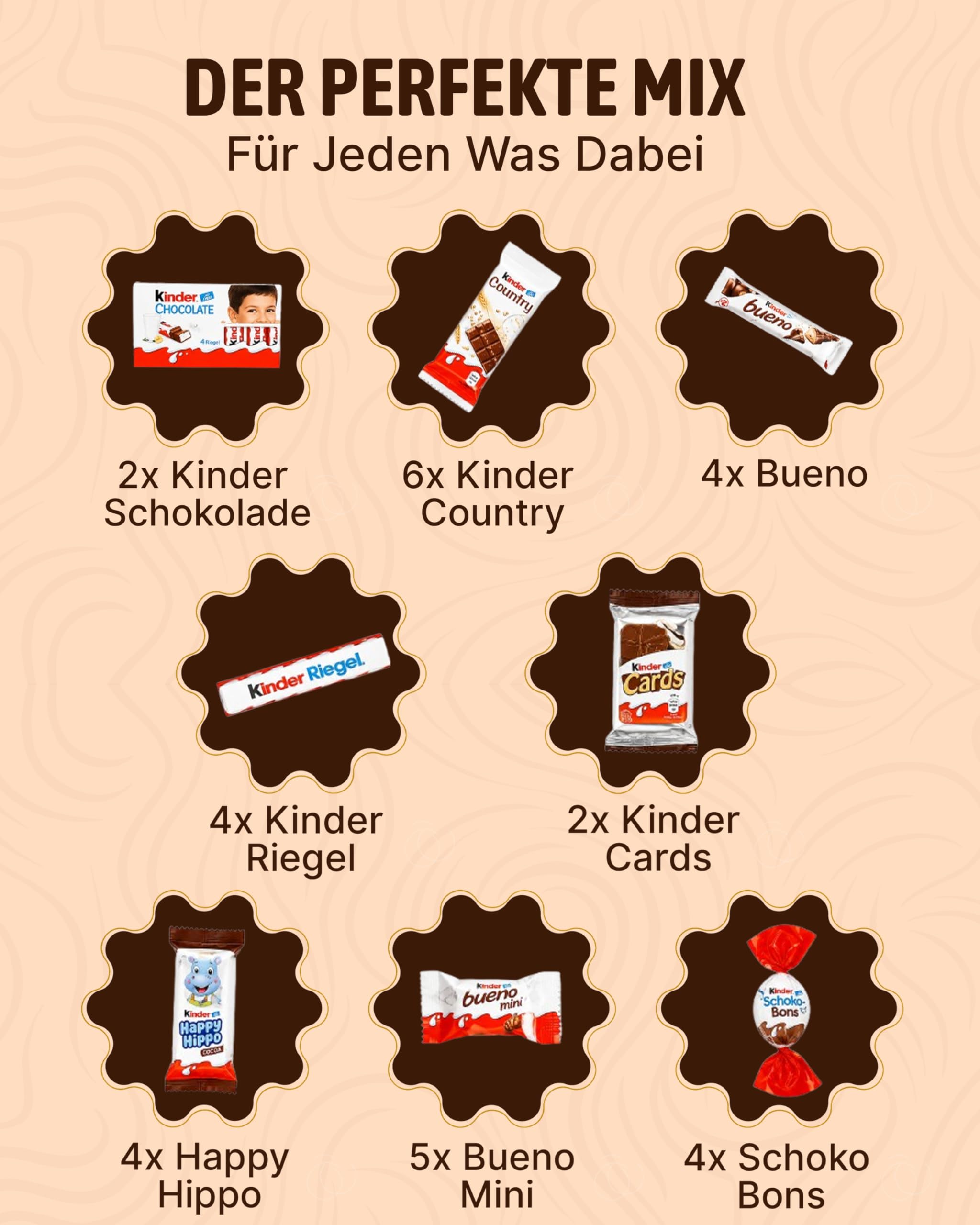Süßigkeiten Box mit Kinderschokolade - "Schokotraum" von Candy Circle, Wunderschöne Süssigkeiten Box mit Bueno, Kinder Schokolade und Kinder Country, als Geschenk oder Naschbox