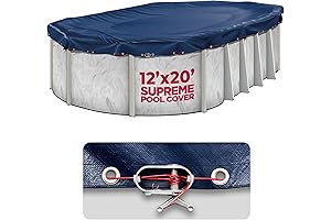 Supreme Mesh Oval Pool Cover: 12 x 20 ft
