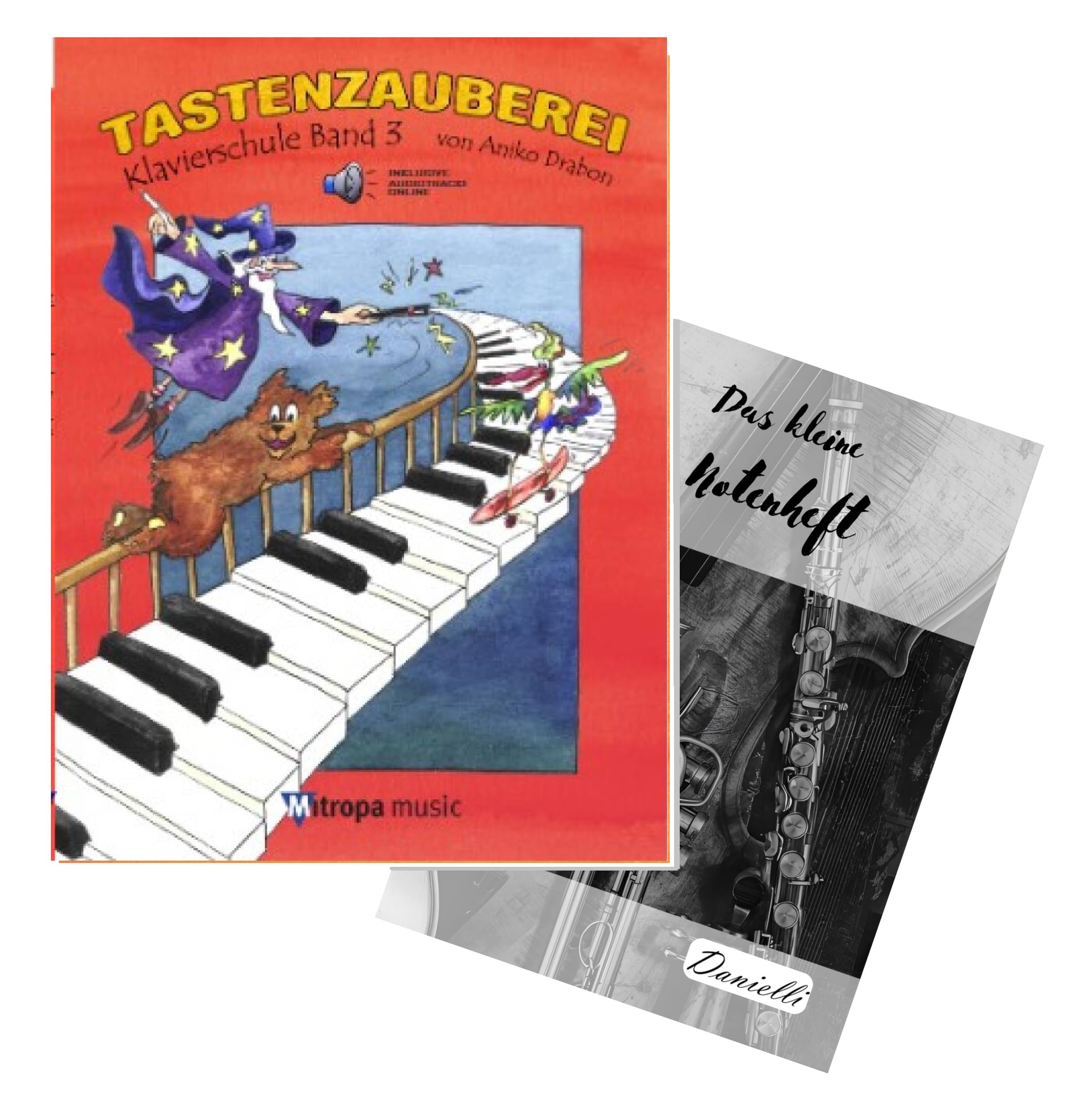 Danielli Aniko Drabon: Tastenzauberei Band 3 - die beliebte Klavierschule, Ausgabe mit Ringbindung, Online-Audio und Notenheft, 9789043170895, 1582-08-404M