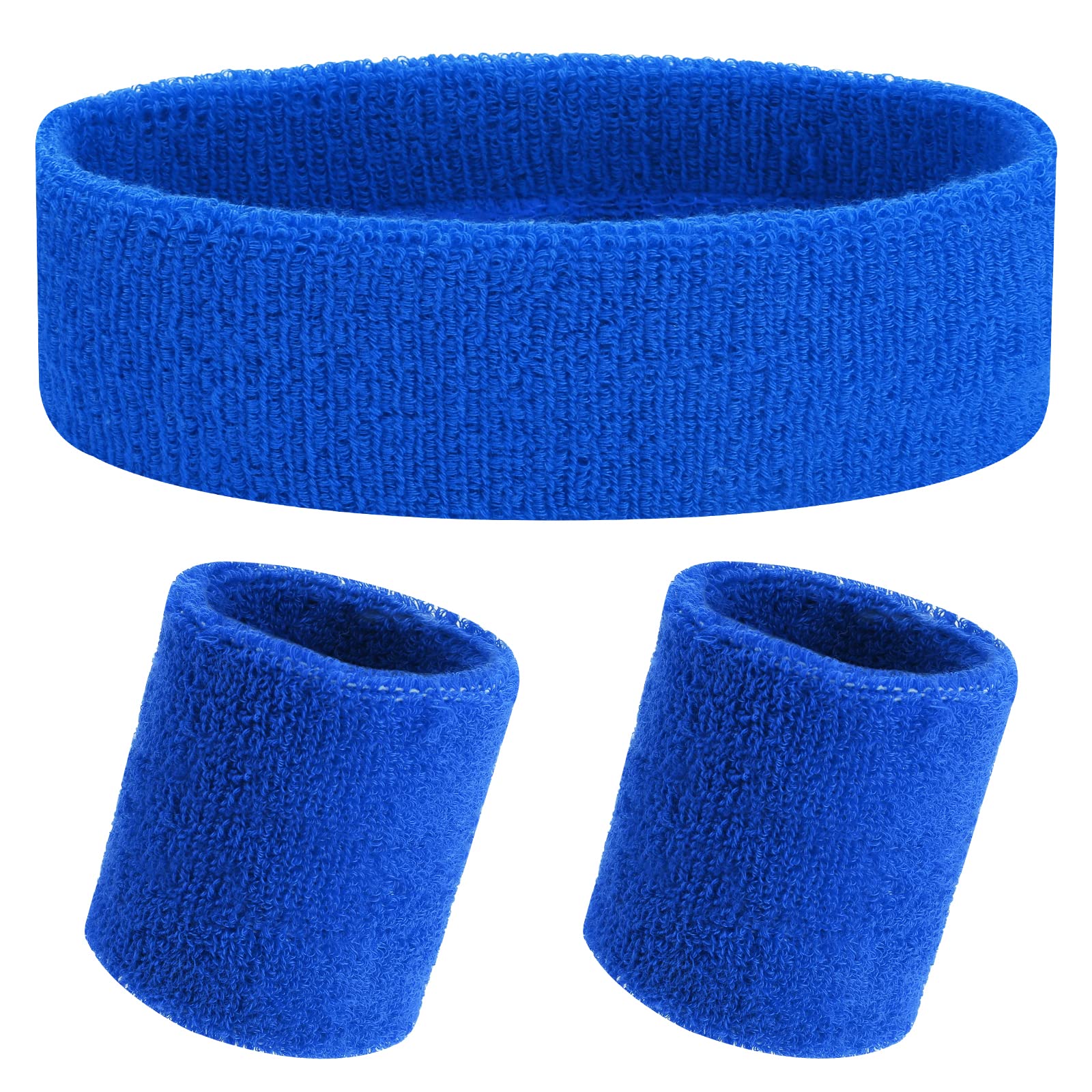 Yolev Deportes Diadema Muñequera Set Suave Algodón Deportes Sudor Toalla para Hombres Mujeres Fitness Tenis Fútbol Accesorios