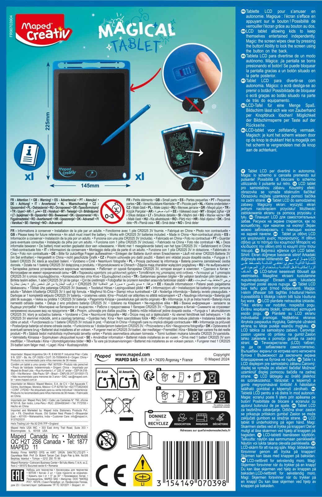 Maped Magiczny tablet LCD, czarny, jeden rozmiar, 907039