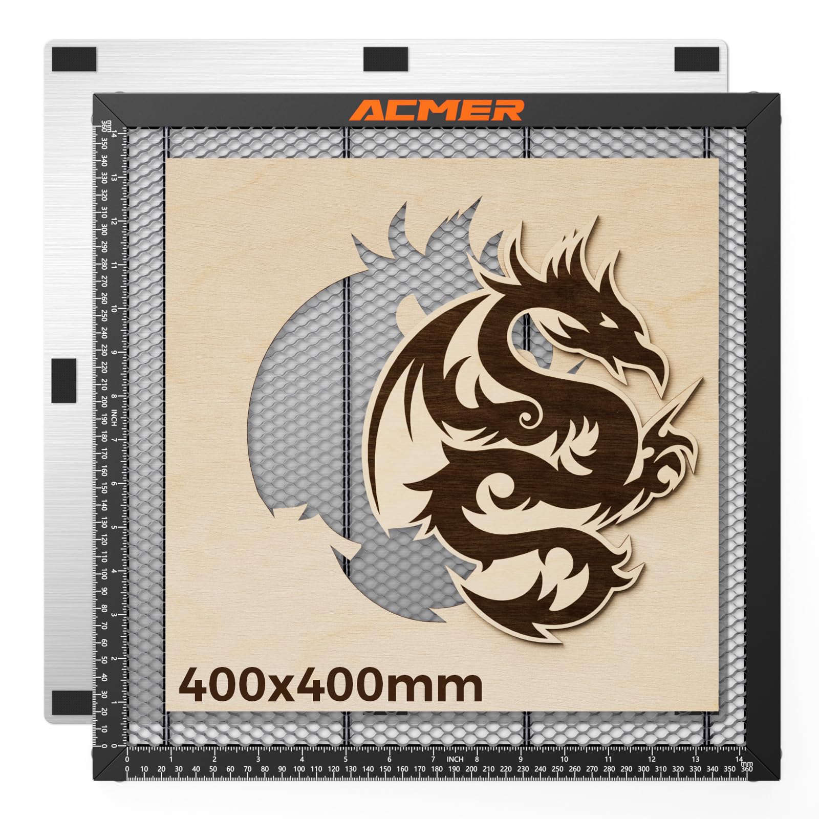 ACMER Honeycomb Laser Bed 440 * 440mm, Laser Engraver Honeycomb Working Table with Aluminum Backing Plate, Cutting Table for Diode CO₂ Fiber Laser Engravers, Desktop Protection