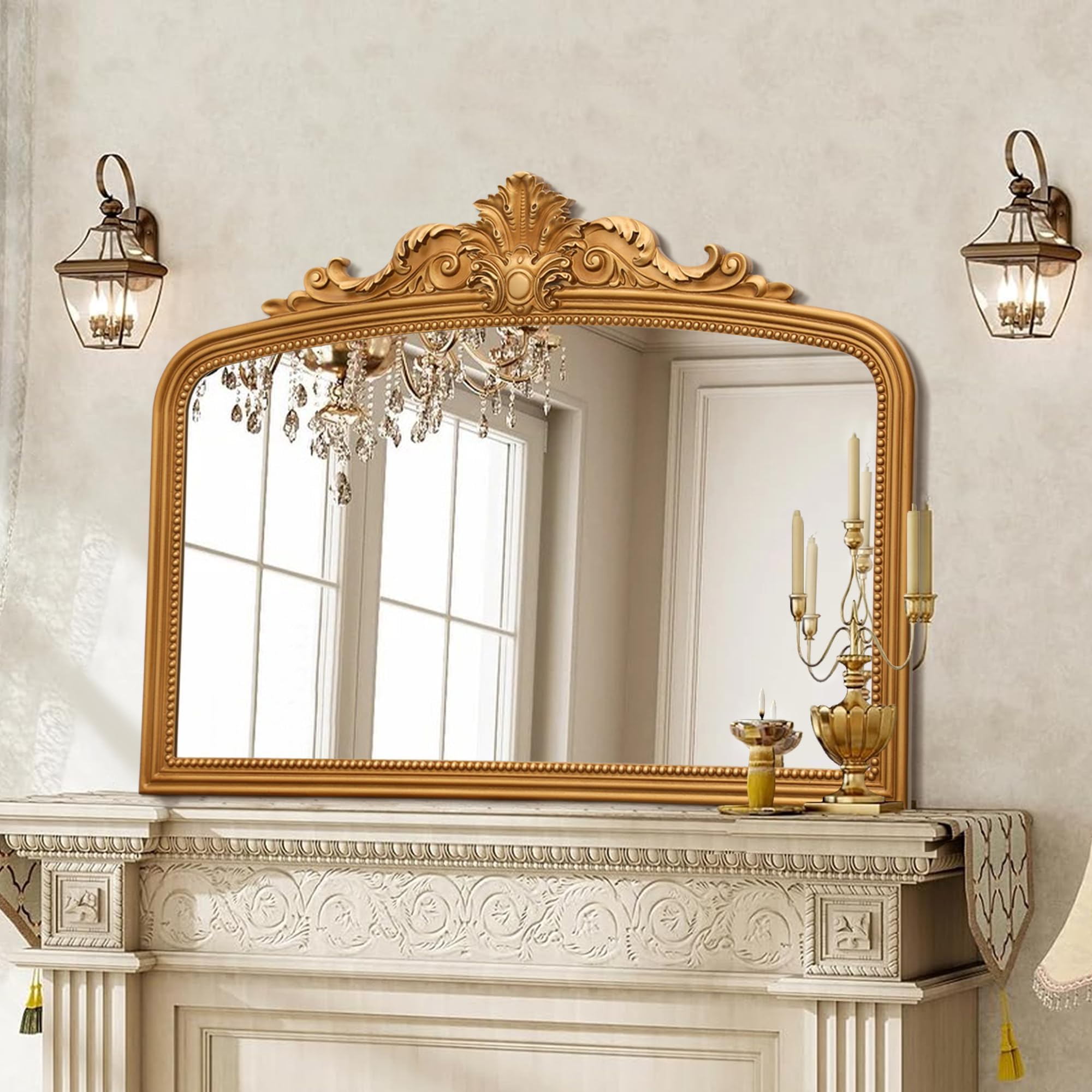 Amazon.com: Besdomus Gold Arched Vintage Mirror: 40
