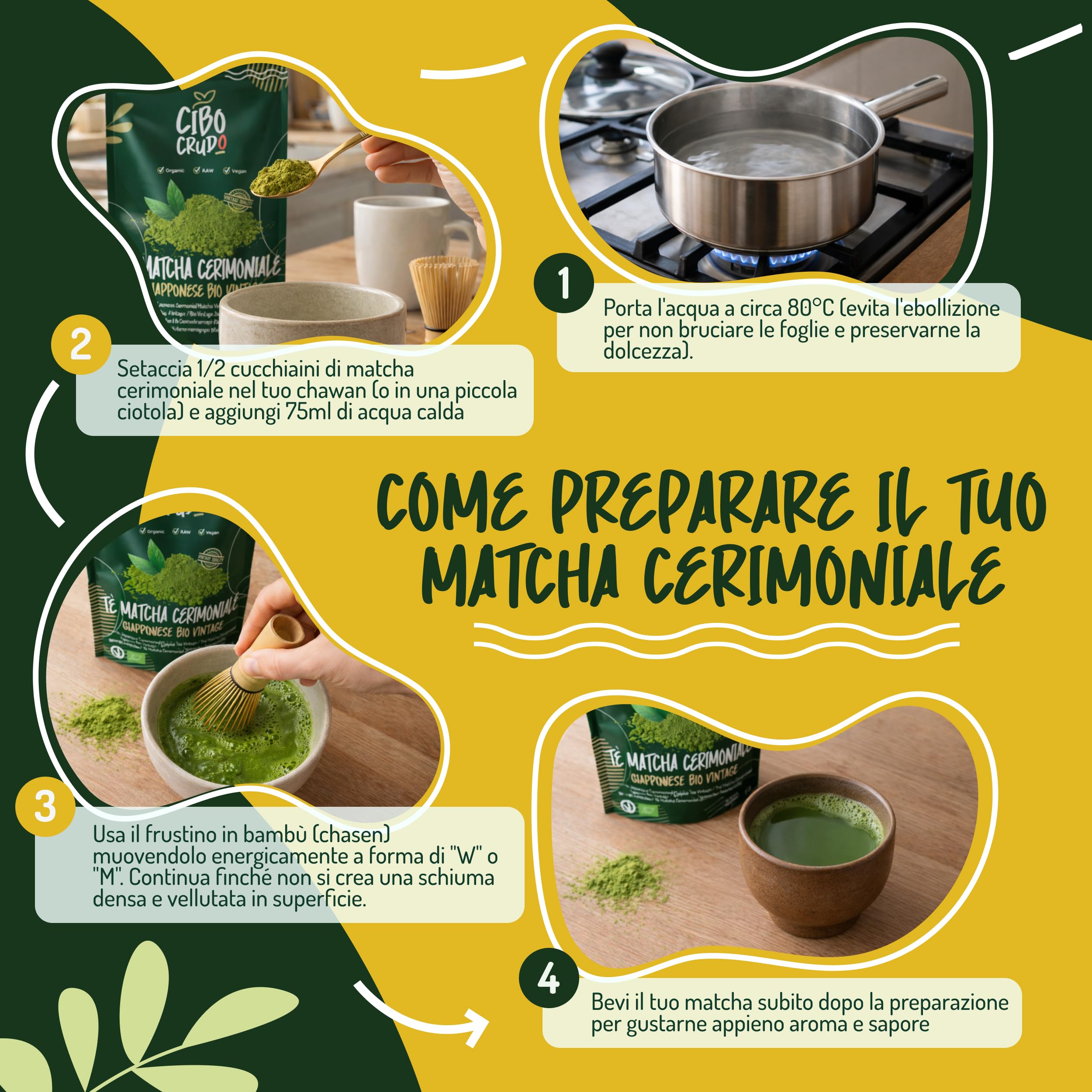 The Matcha Cerimoniale Giapponese e Bio - 100g. Te Verde Matcha in Polvere Biologico per Cerimonia del Tè Matcha Latte o Frullati. Organic Matcha Green Tea Powder.