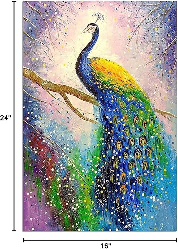 Miniatura 7 de Arte de pared de pavo real, lienzo vintage de pájaro, póster de arte de pared de pavo real, arte moderno, impresiones estéticas de habitación para