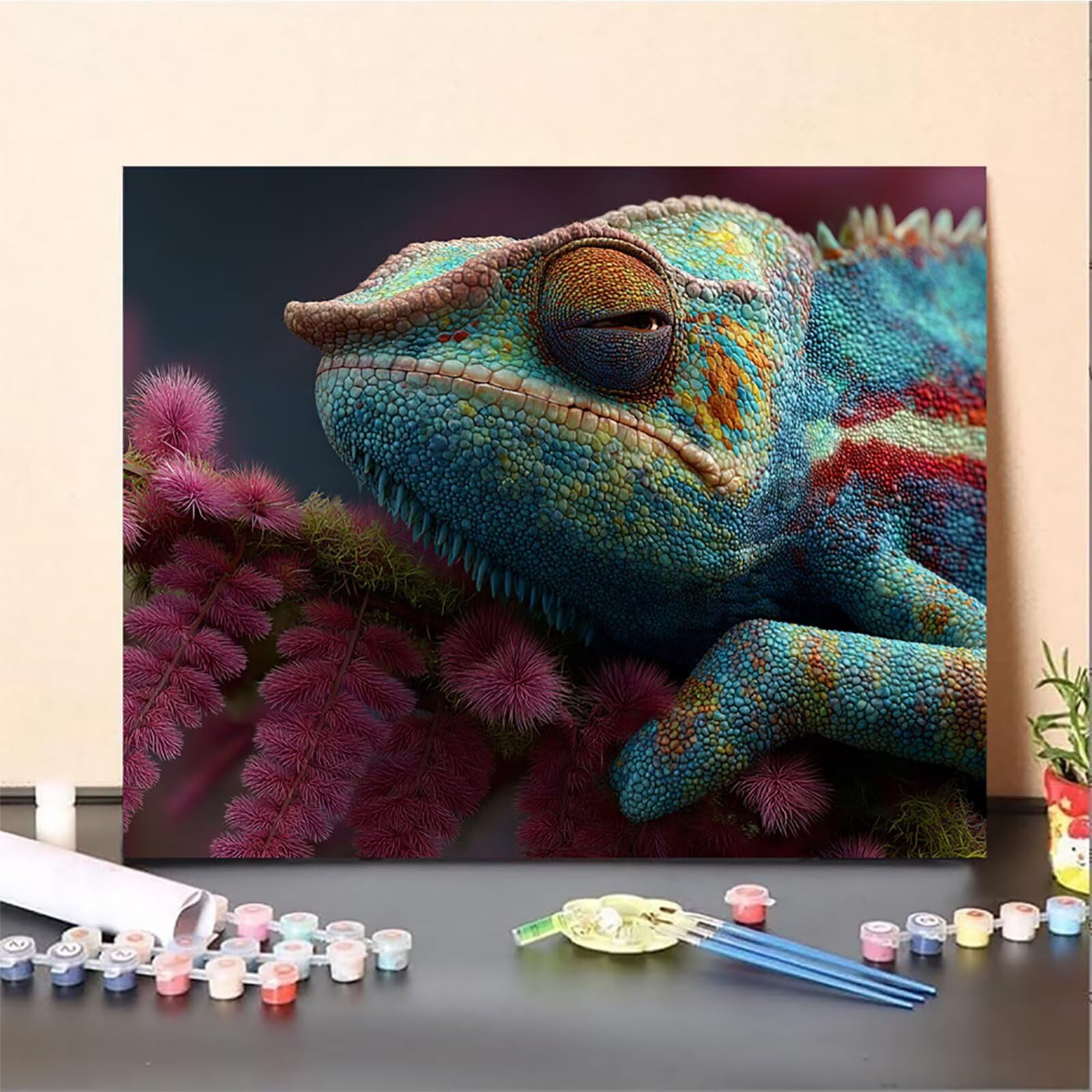 Zestaw do malowania według liczb, dla dorosłych, malowanie według liczb, dla początkujących, zestaw do majsterkowania, dla dorosłych, z pędzlami i farbą akrylową, zestaw do malowania według numerów