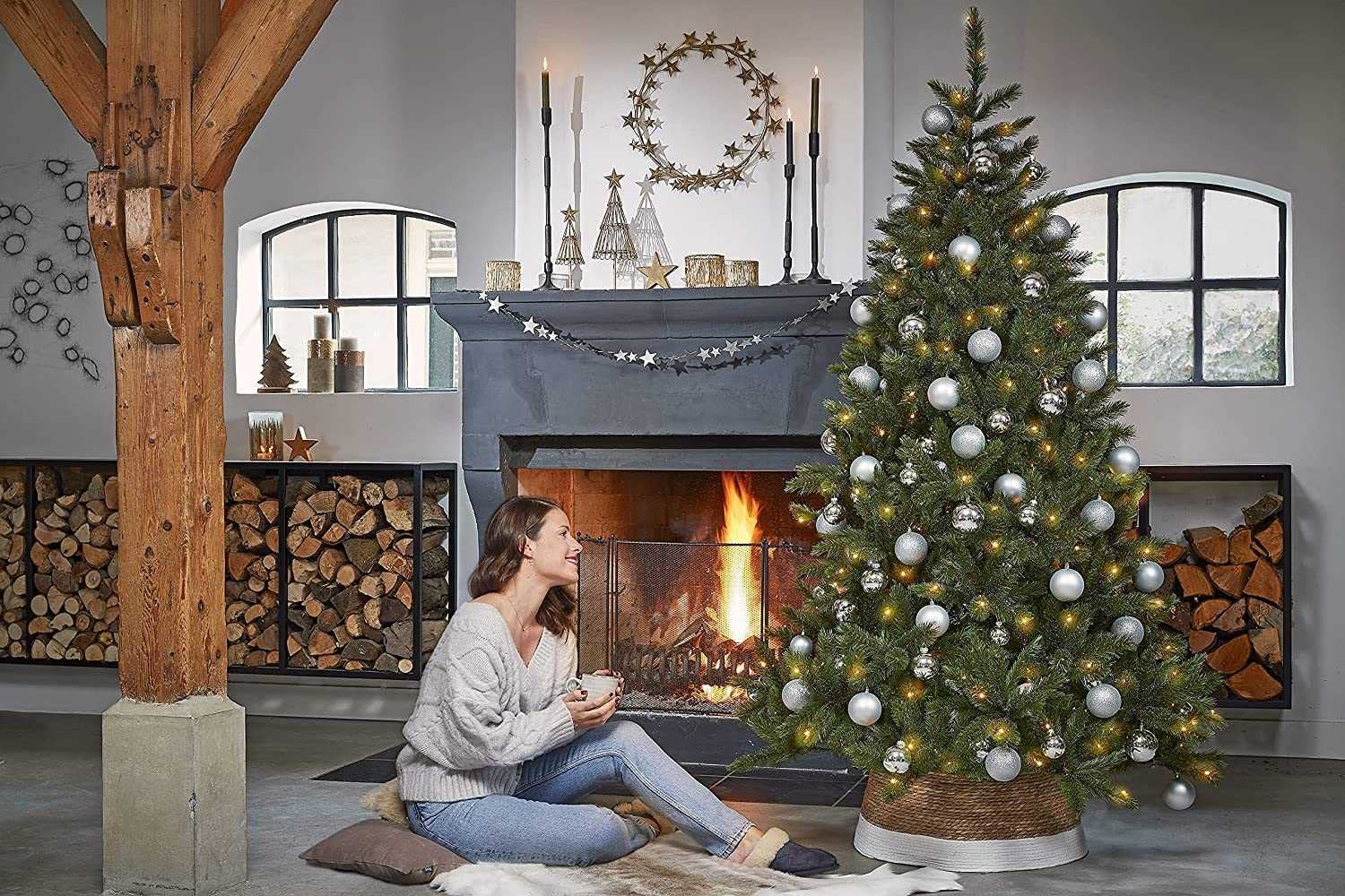 Amazon.de: Triumph Tree 388727 Bristlecone Fir knstlicher Weihnachtsbaum,  PVC/Hardneedle, grn, 127 x 127 x 215 cm