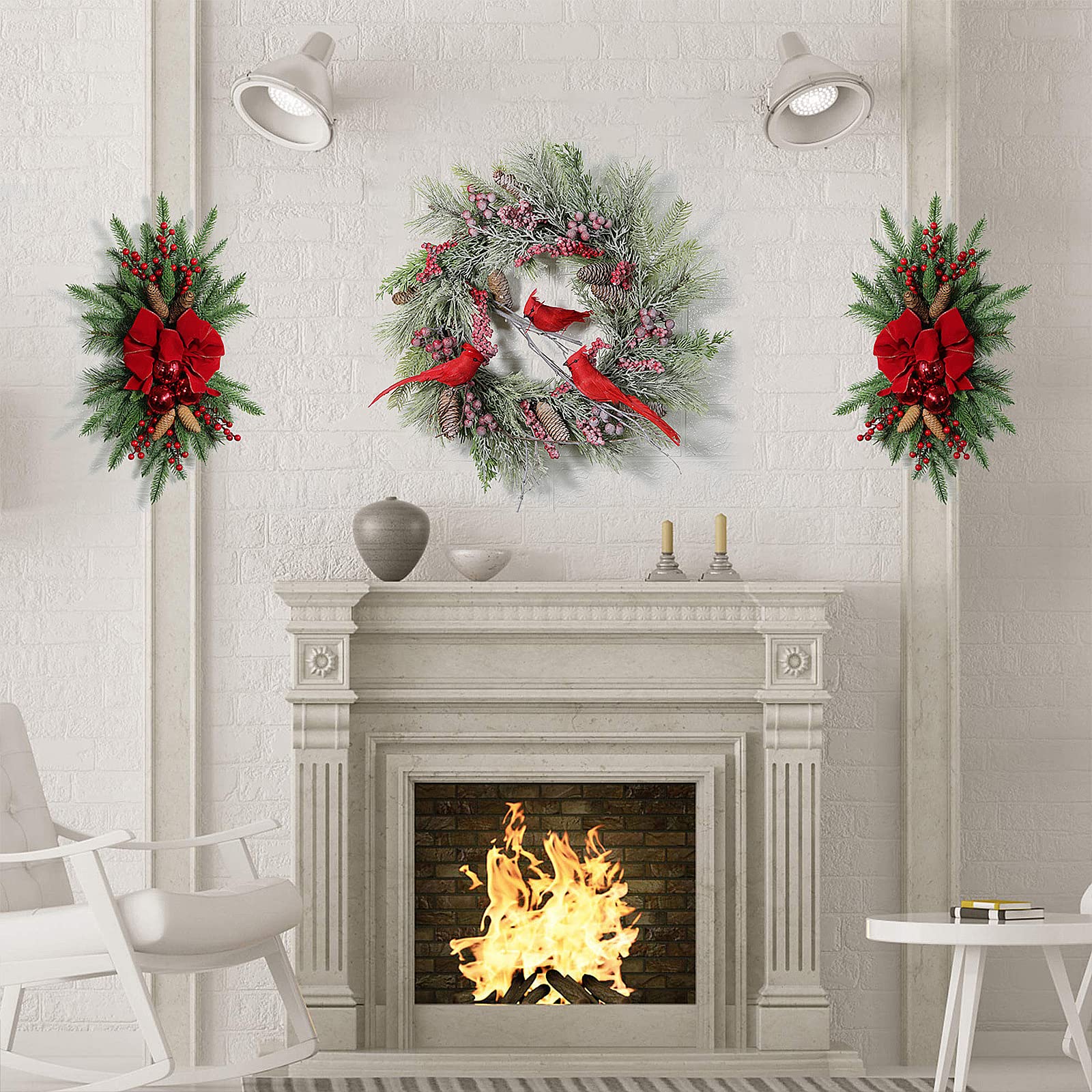 Ghirlanda Decorativa Per Parete - Corona Fiori E Foglie Artificiali | Per Soggiorno, Casa E Matrimoni - Foto 6