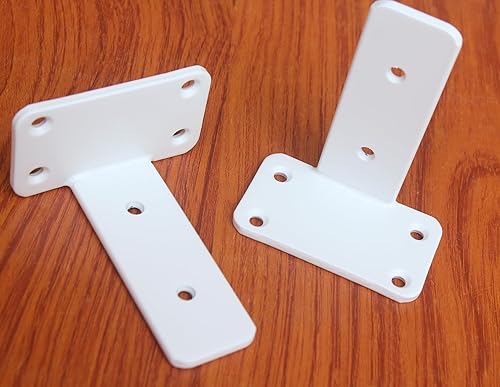 Vista 145 de Paquete de 16 soportes de estante en L ocultos negros de 6 pulgadas (1/5 pulgadas de grosor) soportes flotantes de hierro para estantes industriales