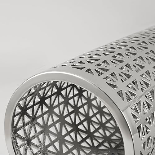 Miniatura 9 de HOZUSO Soporte de cerámica plateada para paraguas hueco para paraguas tallado a mano para entrada, oficina, puede caminar, organizador independiente