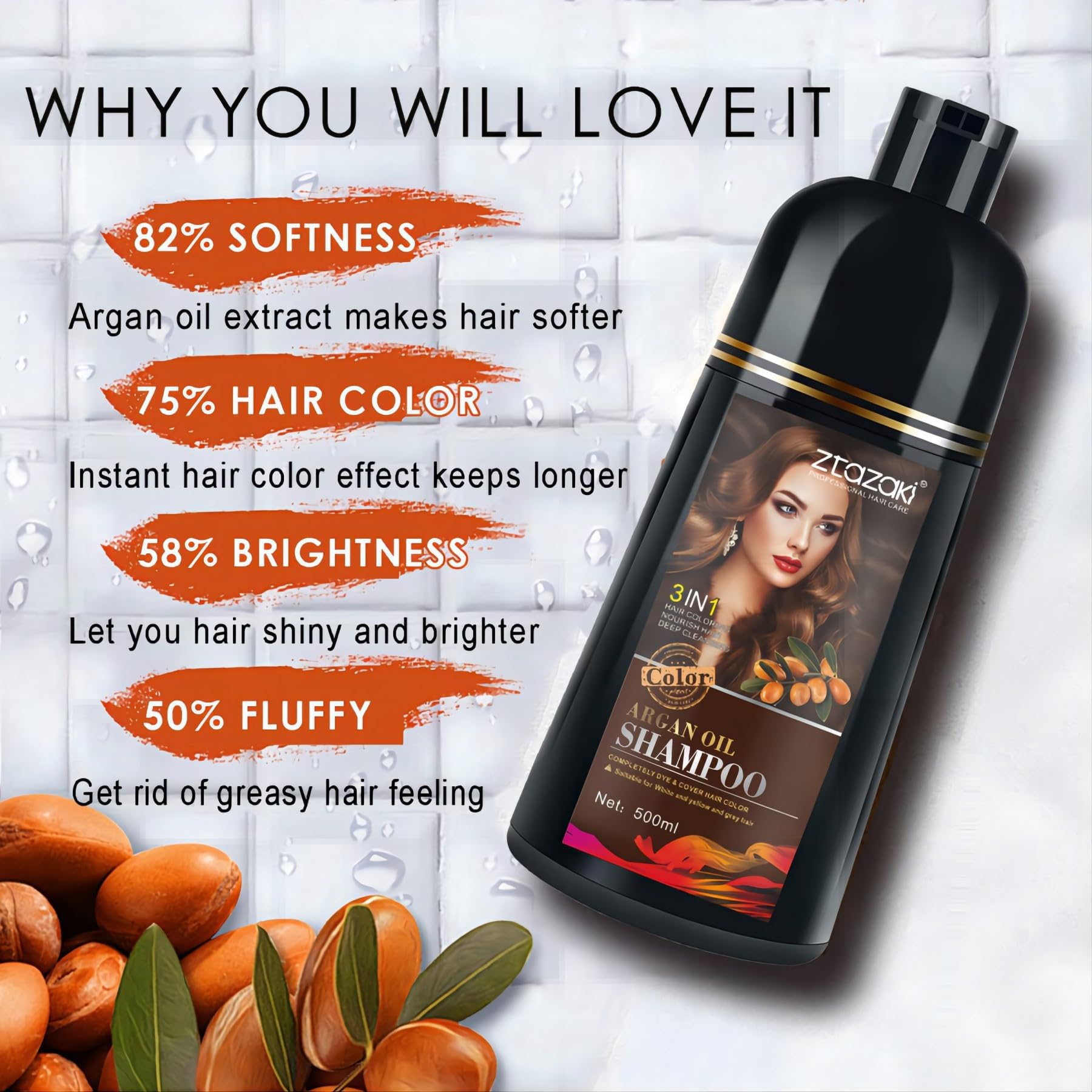 Amazon.com : Hair Dye Shampoo 3 in 1, Magic Hair Dye Colors in