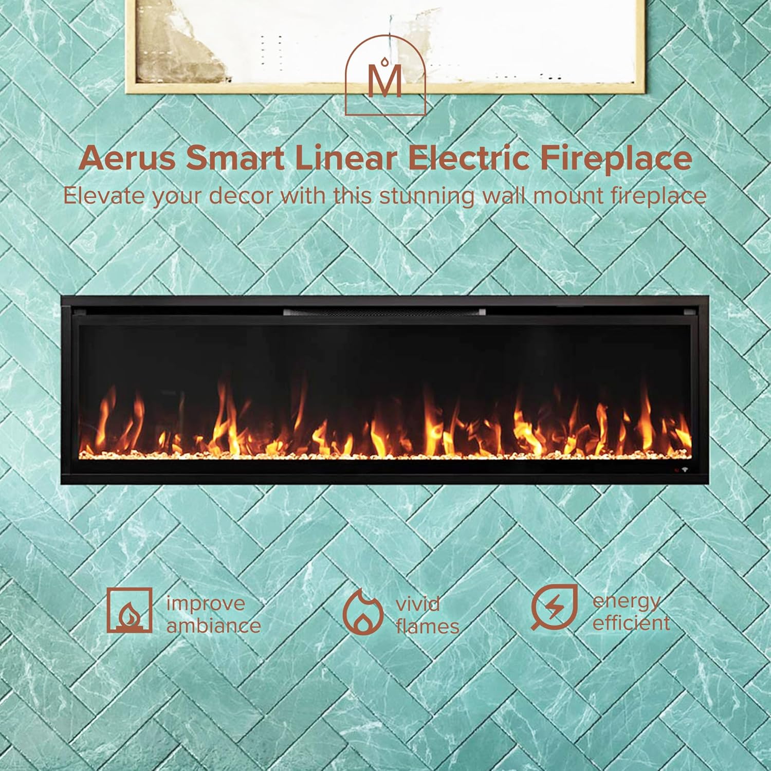 Modern Ember Aerus Slim 60 Inch Smart Linear Electric Fireplace User Manual