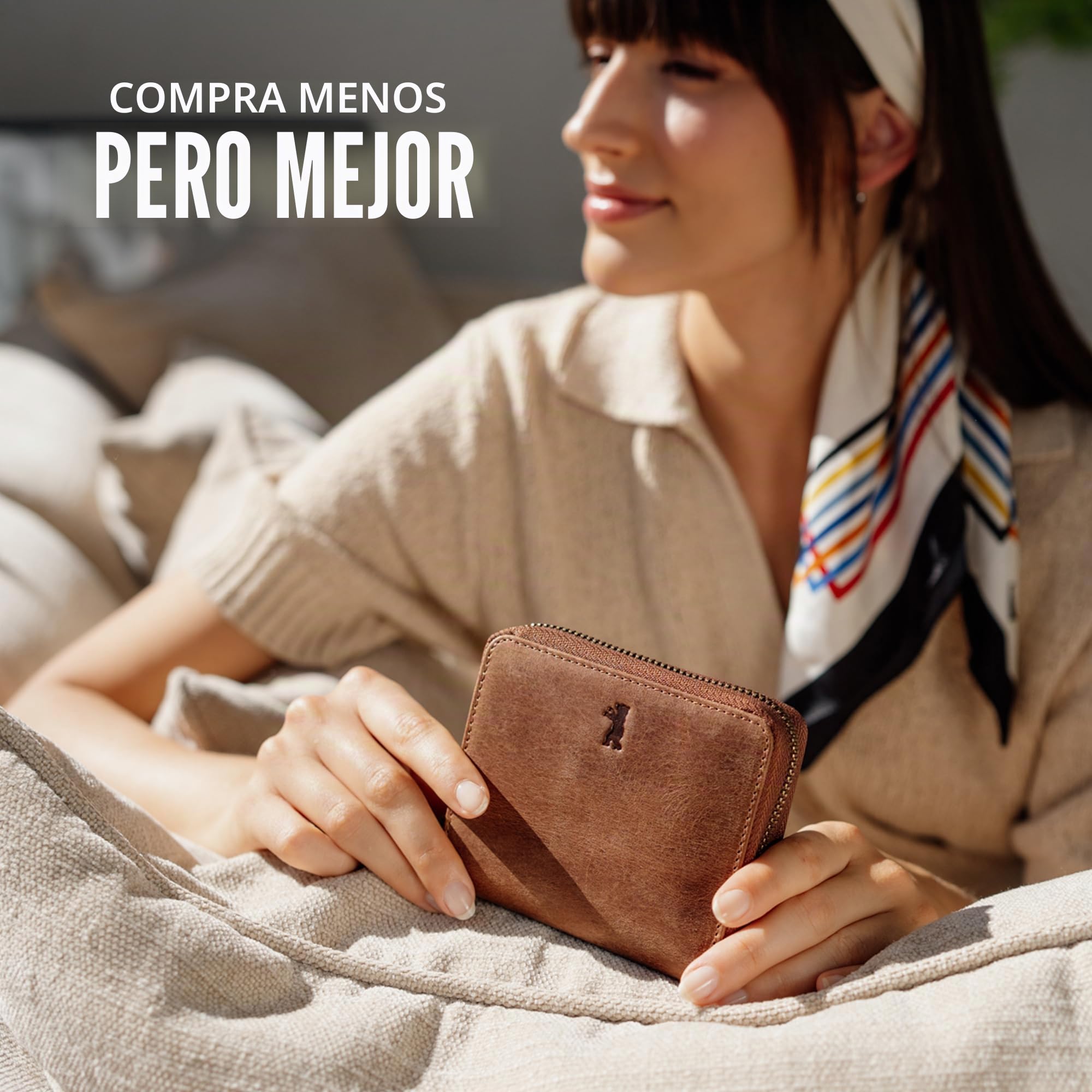 Berliner Bags Palermo Vintage Cartera Mujer Piel Auténtica con Tarjetero