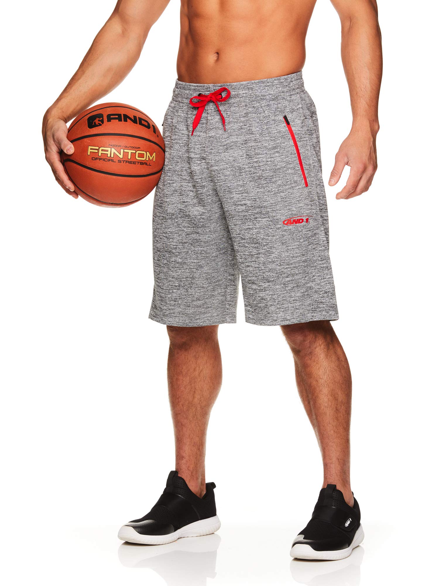 Men's Basketball Gym & Running Shorts w/Elastic Waistband & Pockets - 12 Inch Inseam