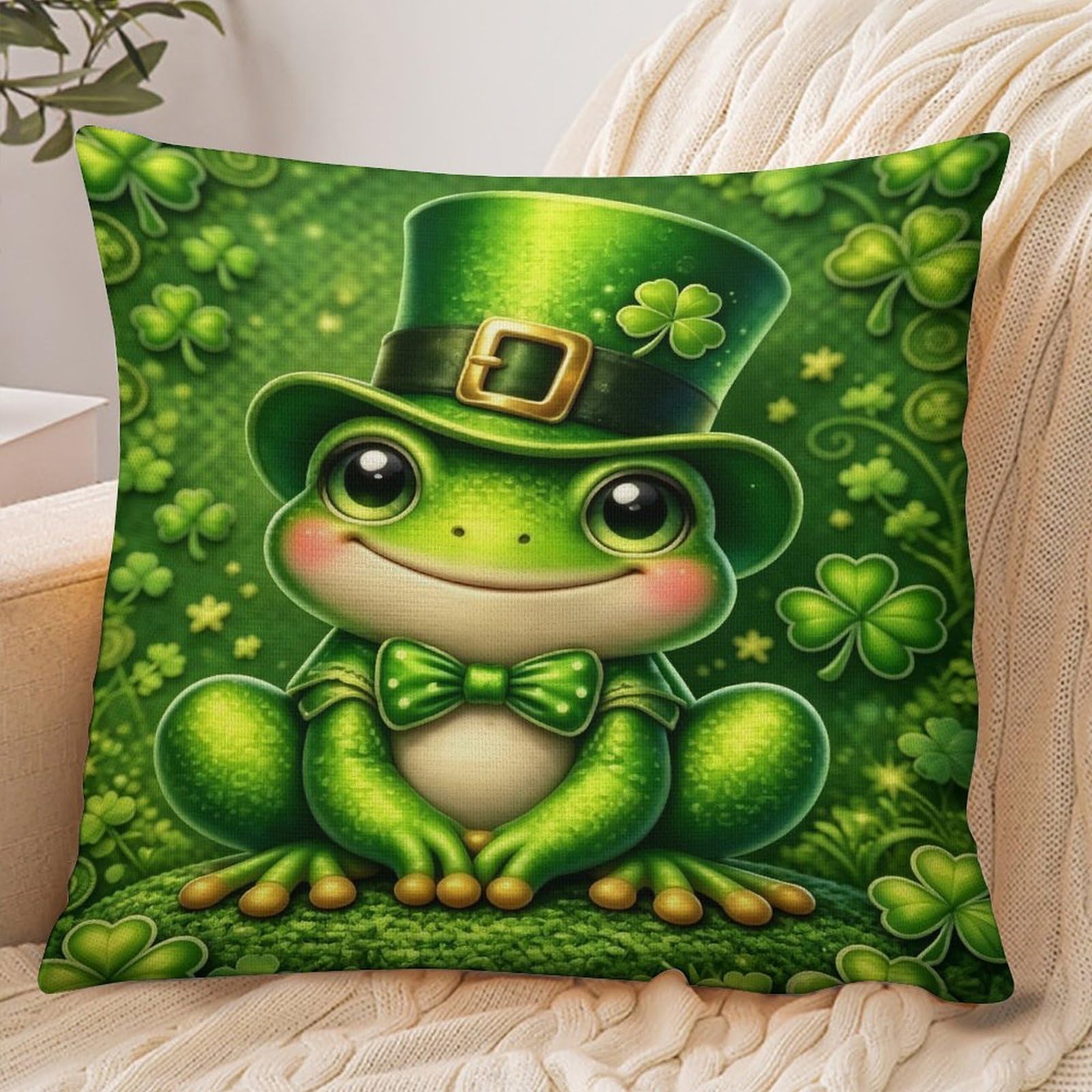 Fekiloot Style Green Frog Pillowcase Pillow Sham Pillow Case