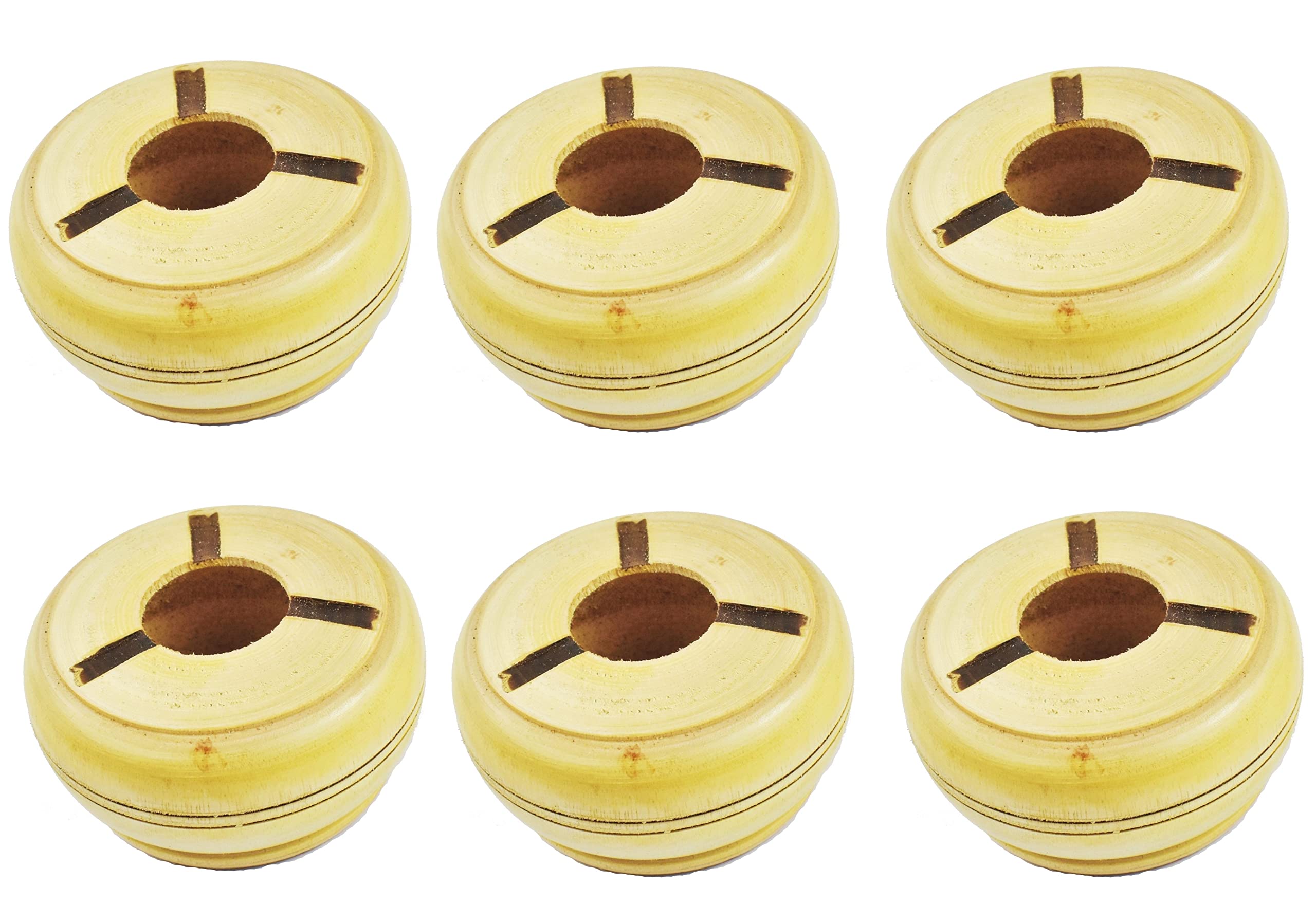 Wooden Handmade Round Ashtray | for Cigar Cigarette Ash Holder | Suitable for Home, Office, Bar, Restaurant and Guest House | Shape Height-5.5 cm and Width- 9.5 cm Set of 6-image-6