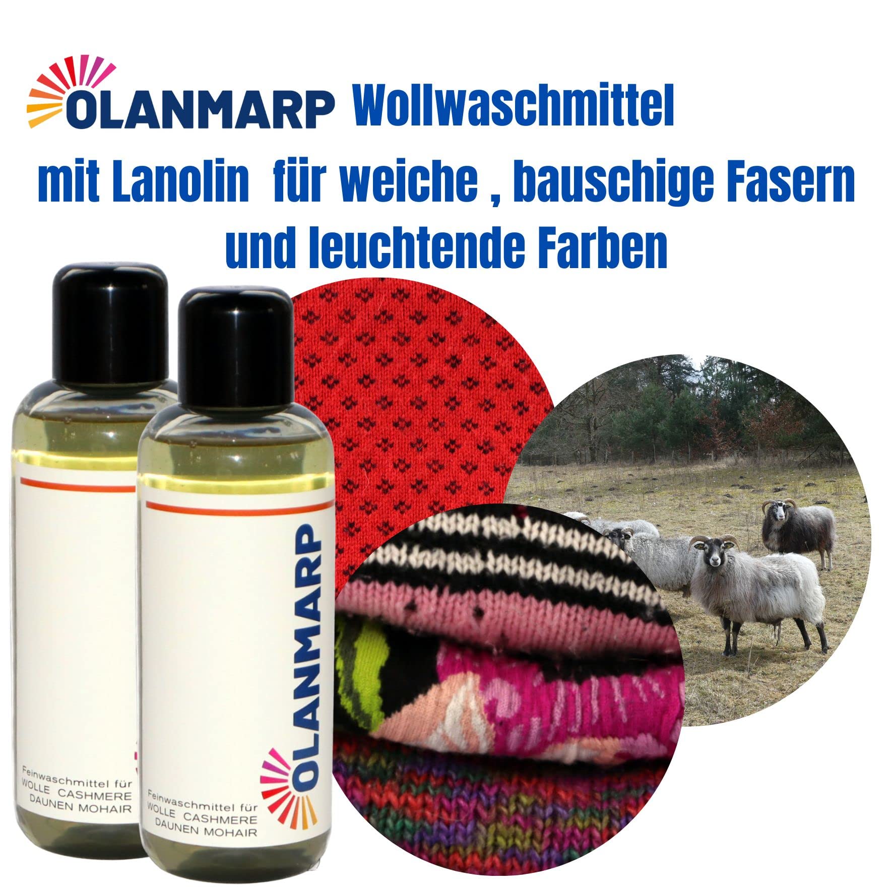 Feinwaschmittel Wollwaschmittel für Wolle Angora Alpaka (480ml) | Für Wolle, Angora, Alpaka, Daunen, Mohair – sanfte Pflege empfindlicher Textilien