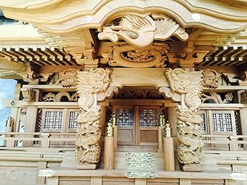 柏木【昇り龍柱】社寺仏閣、山車、神輿柱彫刻 高さ27cm 昇り