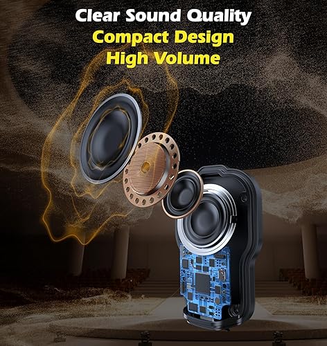 Miniatura 4 de KAIY Altavoz Bluetooth con clip, altavoz Bluetooth portátil con llamada manos libres, mini altavoces portátiles para exteriores con IPX6 impermeable