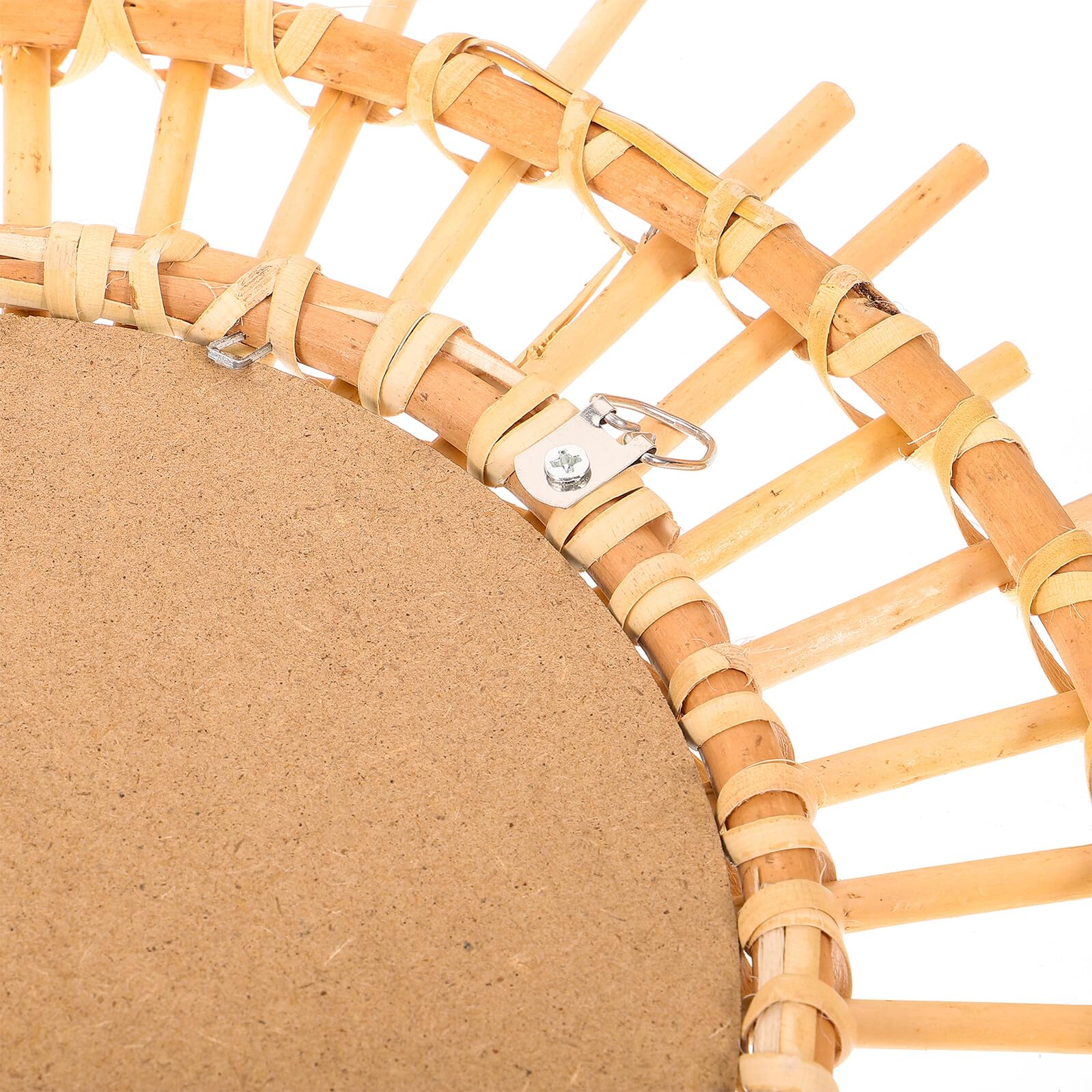 Runder Rattan Spiegel als Wanddekoration, Schminkspiegel, Gold