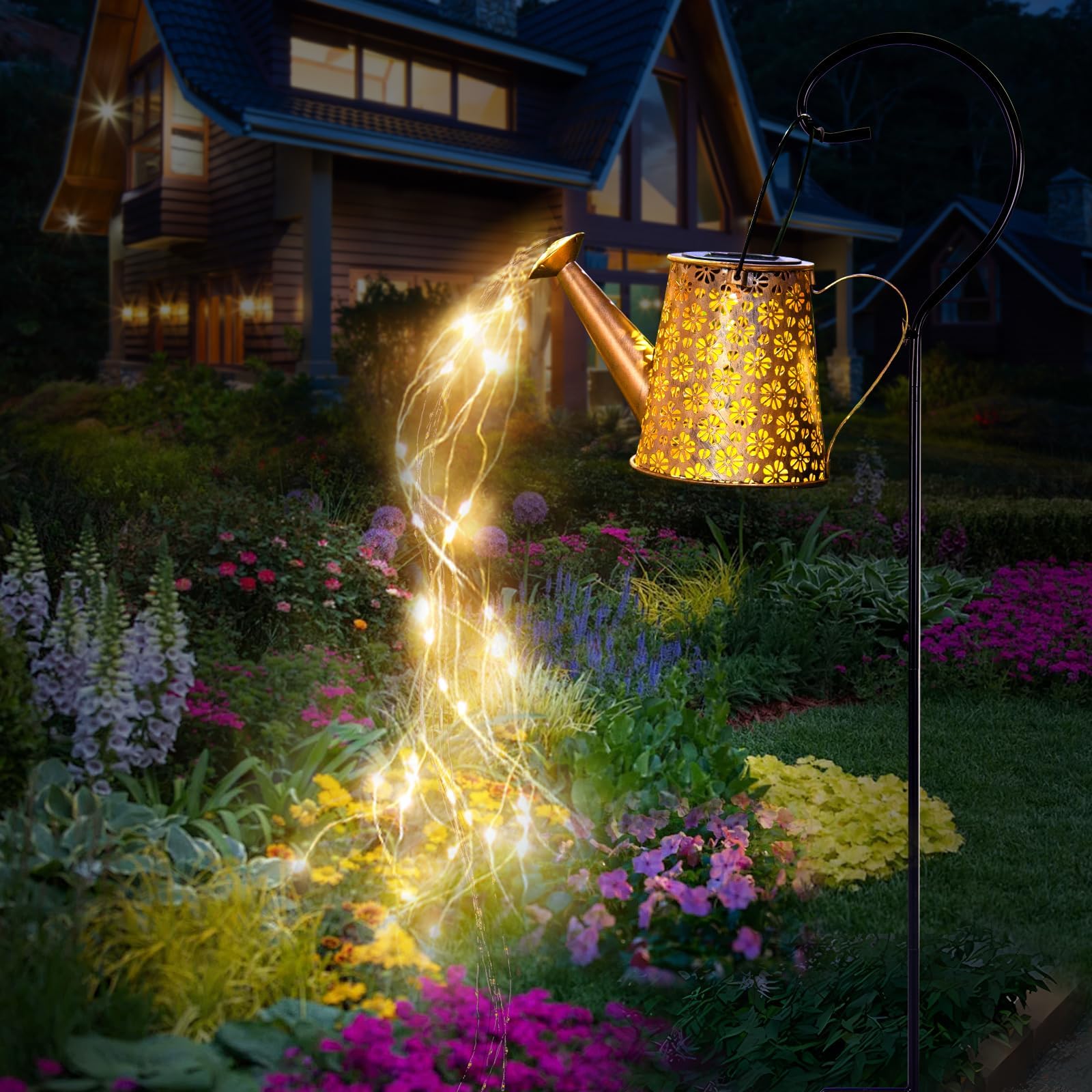 Watering Can with Lights, Solar Lights for Outdoor Garden Art Decor