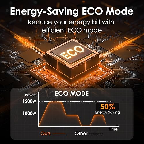 Miniatura 7 de Air Choice Calentador de convección de 1500 W, calentador eléctrico para habitación grande, termostato ajustable, control remoto, temporizador de 12