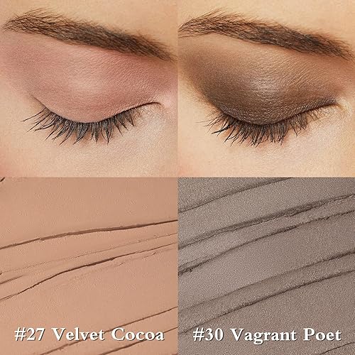 Miniatura 3 de FOCALLURE 2 lápices de sombra de ojos sin arrugas, lápiz de sombra de ojos en crema brillante y mate, larga duración, impermeable, iluminador de