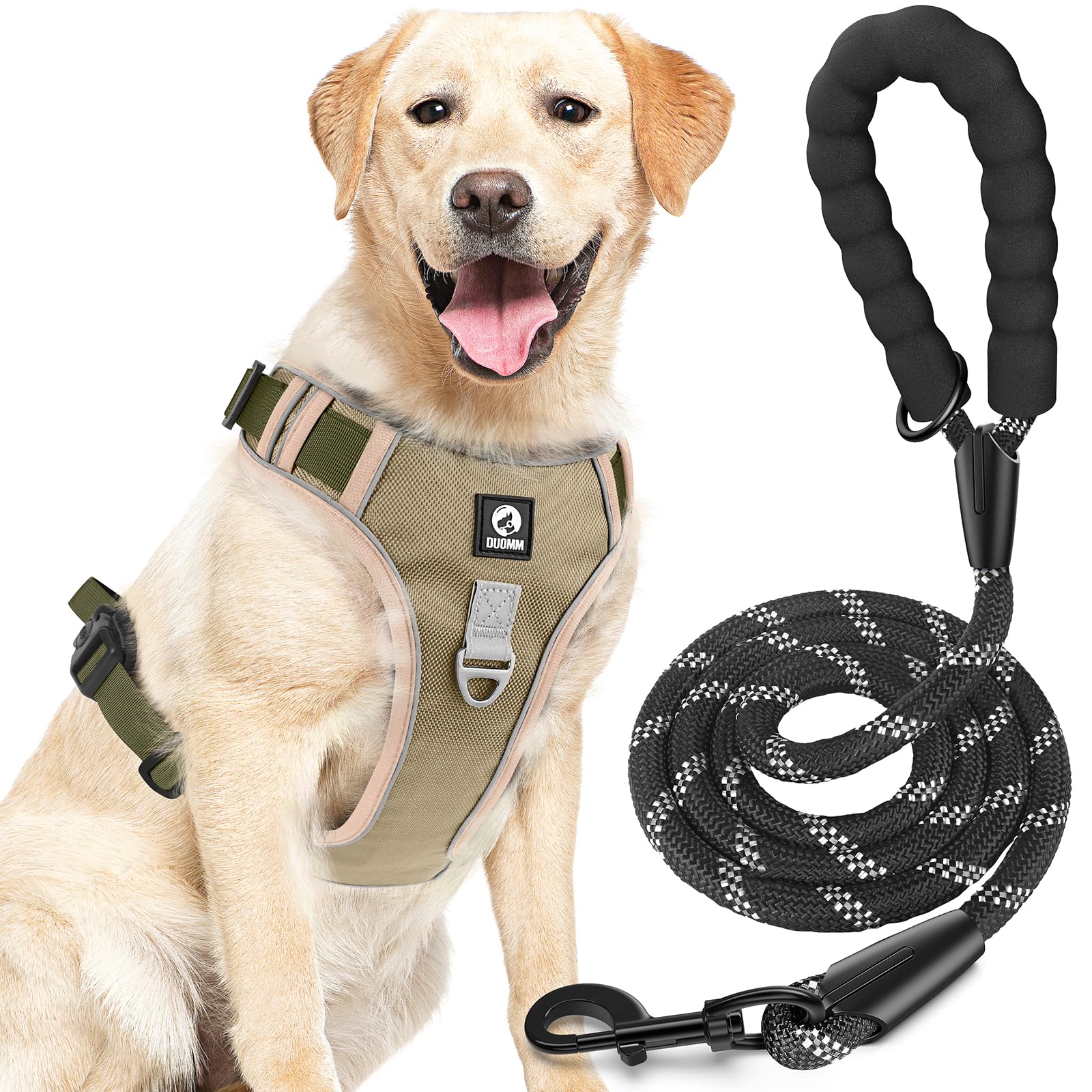 FYA Dog Harness with 1.5M Rope, No-Pull Reflective Pet Vest Harness, No-Pull Pet Harness, Reflective No-Choke Pet Oxford Vest with Easy Control Handle for Midium Large Dogs