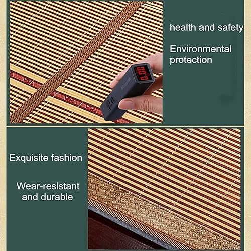 Miniatura 5 de Alfombrilla de bambú para dormir, colchón refrescante, tradicional chino, de verano, ratán, colchoneta de enfriamiento plegable y transpirable para