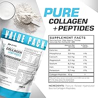 Vista 3 de Colágeno en polvo para mujeres y hombres (5 libras) Tipos I y III sin sabor, fácil de mezclar, péptidos de proteína hidrolizada sin OMG, alimentados