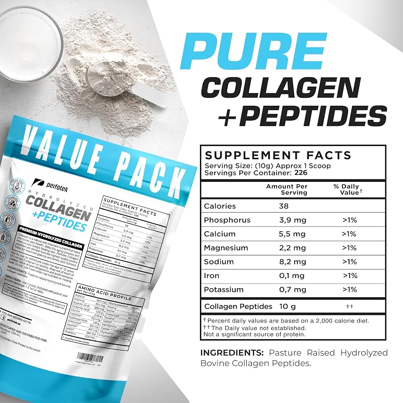 Collagen Powder for Women Men (5Lb) Types I & III Unflavored Easy to Mix Hydrolyzed Protein Peptides Non-GMO Grass-Fed Gluten-Free Kosher Pareve Healthy Hair Skin Joints and Nails image 3