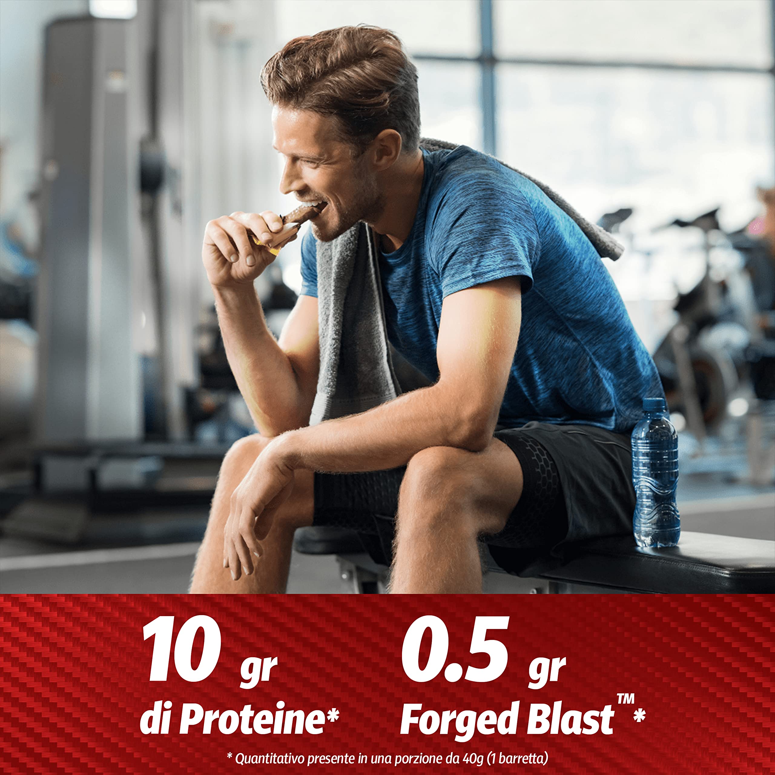 WHY SPORT FORGED BAR - Pre Workout - Barretta Proteica Energetica con Caffeina e Taurina - Gusto Cioccolato Fondente - 40 gr - 24 Pezzi