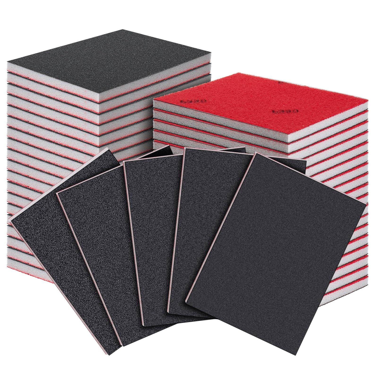 éponge Poncer Humide Sec 24Pcs Éponge De Ponçage Éponges Abrasives à Grain 180-3000 Cale A Poncer Kit Papier Abrasif Sec Et Humide Pour Modèle De Construction Sèche Métal Bois Meubles éponges à