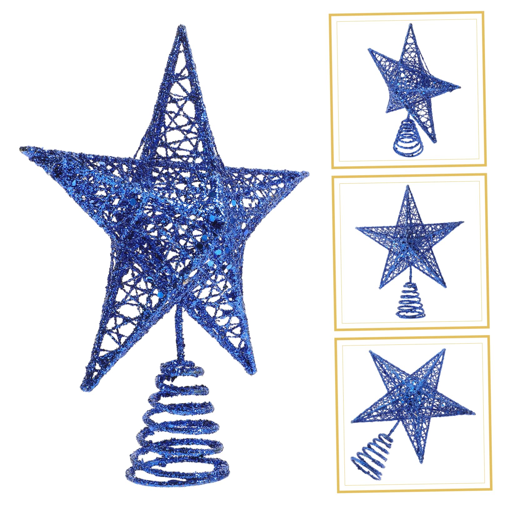 COLLBATH Adorno Punta del Árbol de Navidad Brillantina de Estrella Decoración de Navidad Árbol de Adorno de Estrella