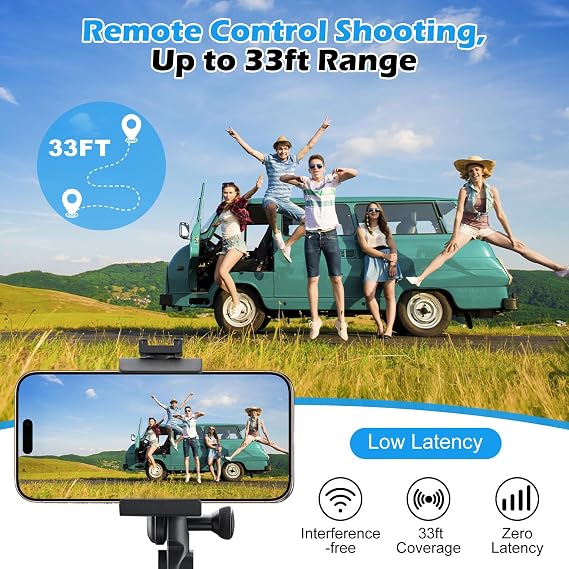 Wireless Vlog Selfie Monitor Screen for iPhone & Android Black