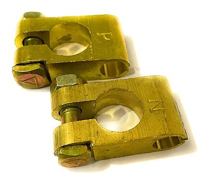 StepUp Soldering TMB TYPE 11MM HOLE BRASS Battery Terminal (4 pieces- 2 pair positive and negative)