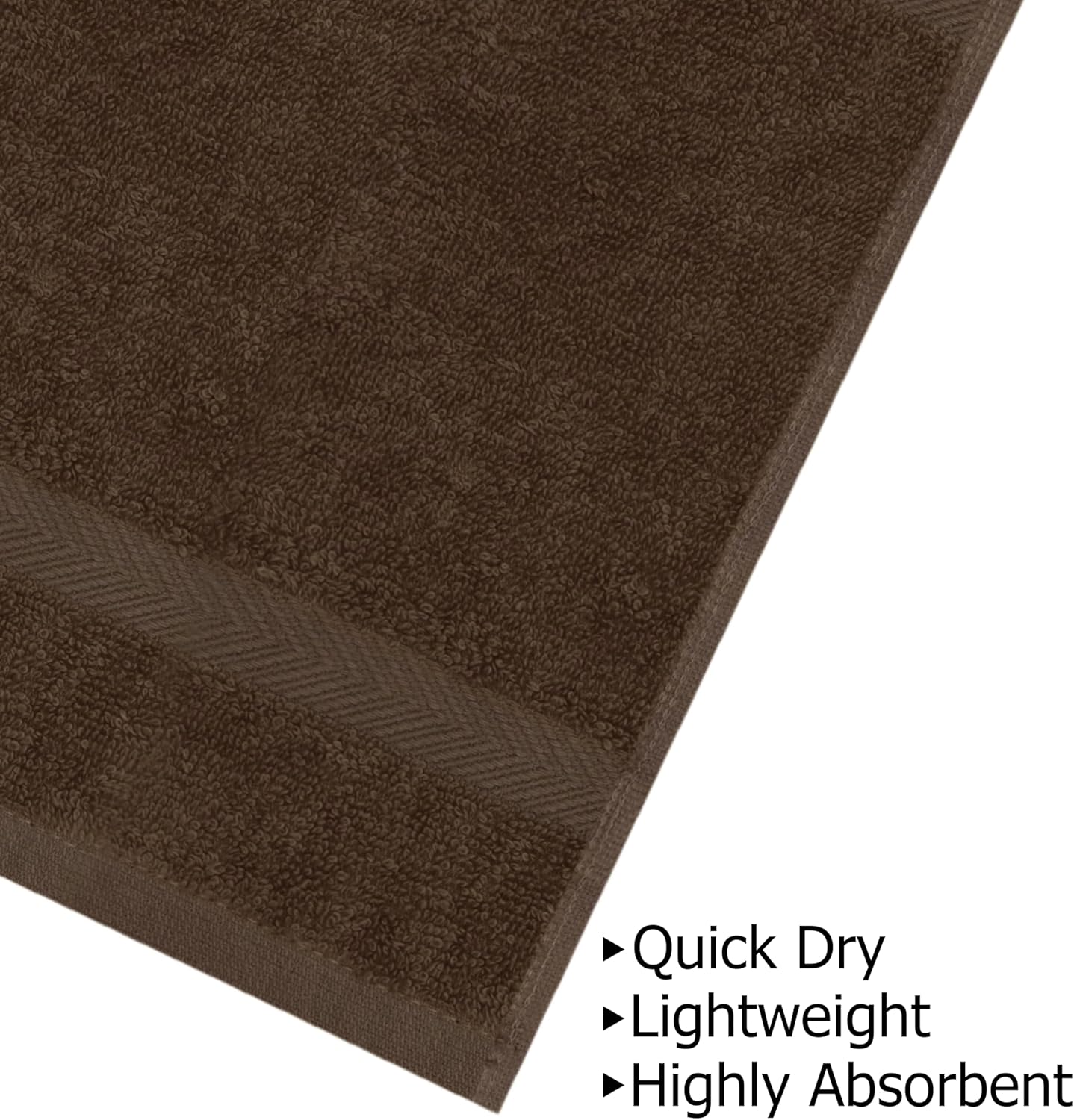COTTON CRAFT Simplicity Bath Towel Set - 7 Pack Lightweight Absorbent Soft 100% Cotton Bath Towel - Everyday Quick Dry Luxury Hotel Spa Gym Shower Beach Pool Camp Travel Dorm Towel - 27x52 - Chocolate