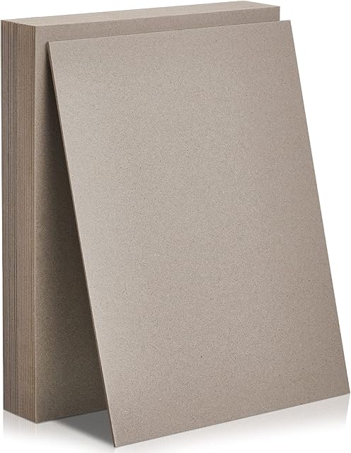 20 Pcs Book Board, Binders Board Chipboard Designer Bookboard Kraft Heavy Duty Chipboard Sheets Bookbinding Supplies for Book Binding Cover (Gray, 12.5 x 10 Inch 22PT)