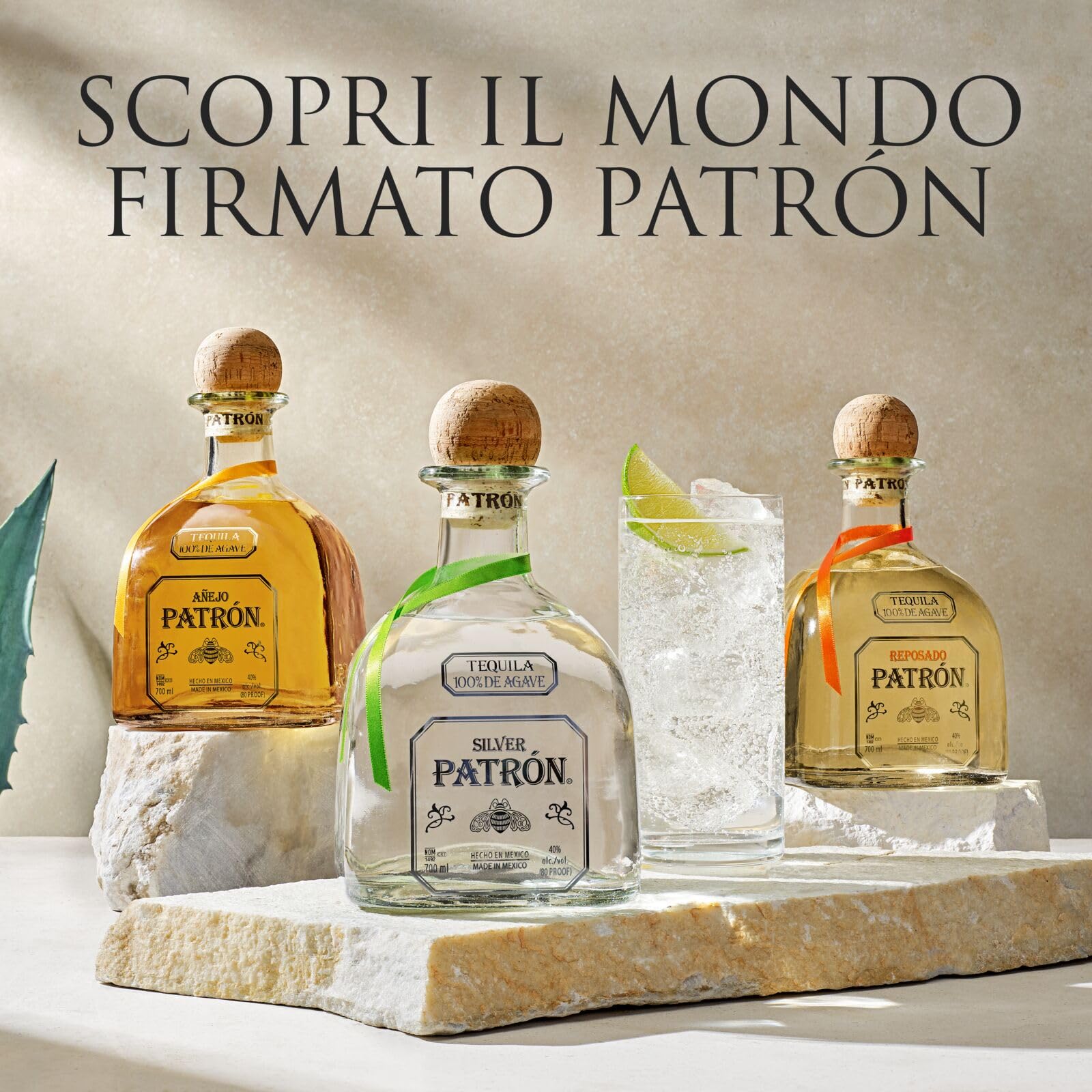 PATRÓN Silver Premium Tequila, Vol. 40%, 70 cl / 700 ml, creata in Messico con metodi artigianali in piccoli lotti a partire dal 100% della migliore agave Weber Blue