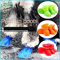 Vista 1 de Botas de lluvia de goma antideslizantes y impermeables para perros, color caramelo, cubierta para patas (negro, L)