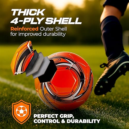 Miniatura 2 de Western Star Balón de fútbol tamaño 3, 4 y tamaño 5  Peso oficial del partido  5 colores  Jugadores de fútbol jóvenes y adultos  Diseños de hélice