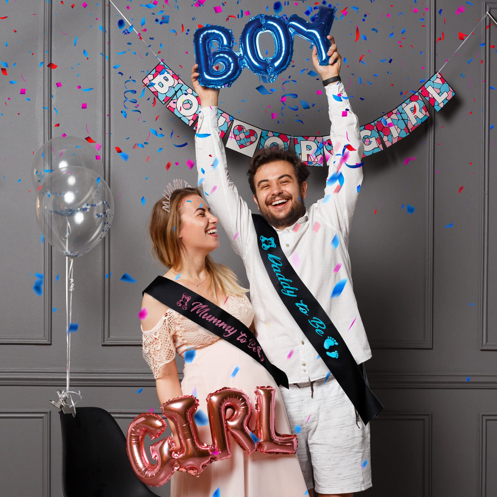 Gender Reveal Deko Set Bis 12 Gäste, Boy Or Girl | HPG849435
