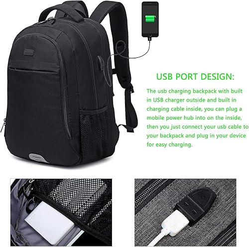 Miniatura 3 de abshoo Mochila de viaje para laptop, antirrobo, mochila universitaria para mujeres y hombres, mochila escolar