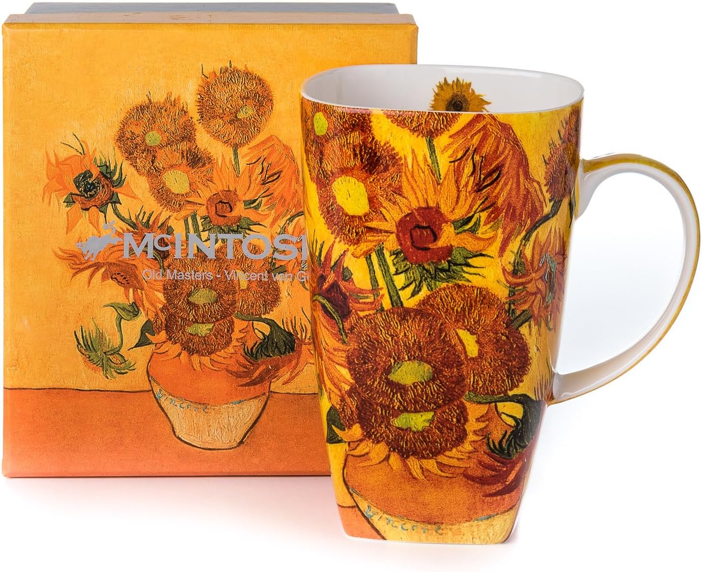 McIntosh Vincent Van Gogh Sunflowers Fine Bone China (19.6 oz) Grande Mug in Matching Gift Box