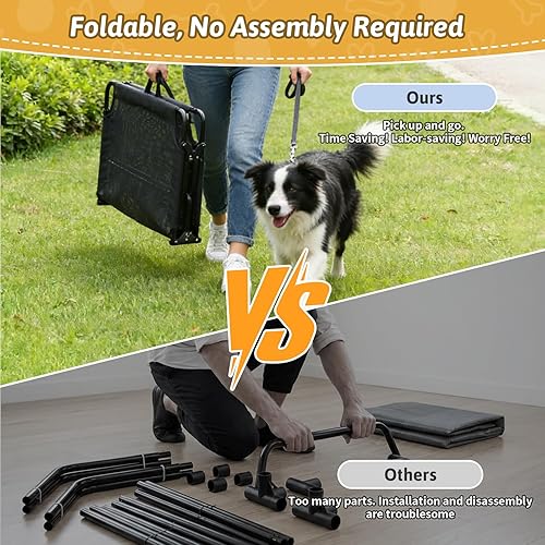 Miniatura 4 de Cama elevada plegable para perros para mascotas grandes, sin necesidad de montaje, cama plegable elevada para perros, impermeable, para exteriores,