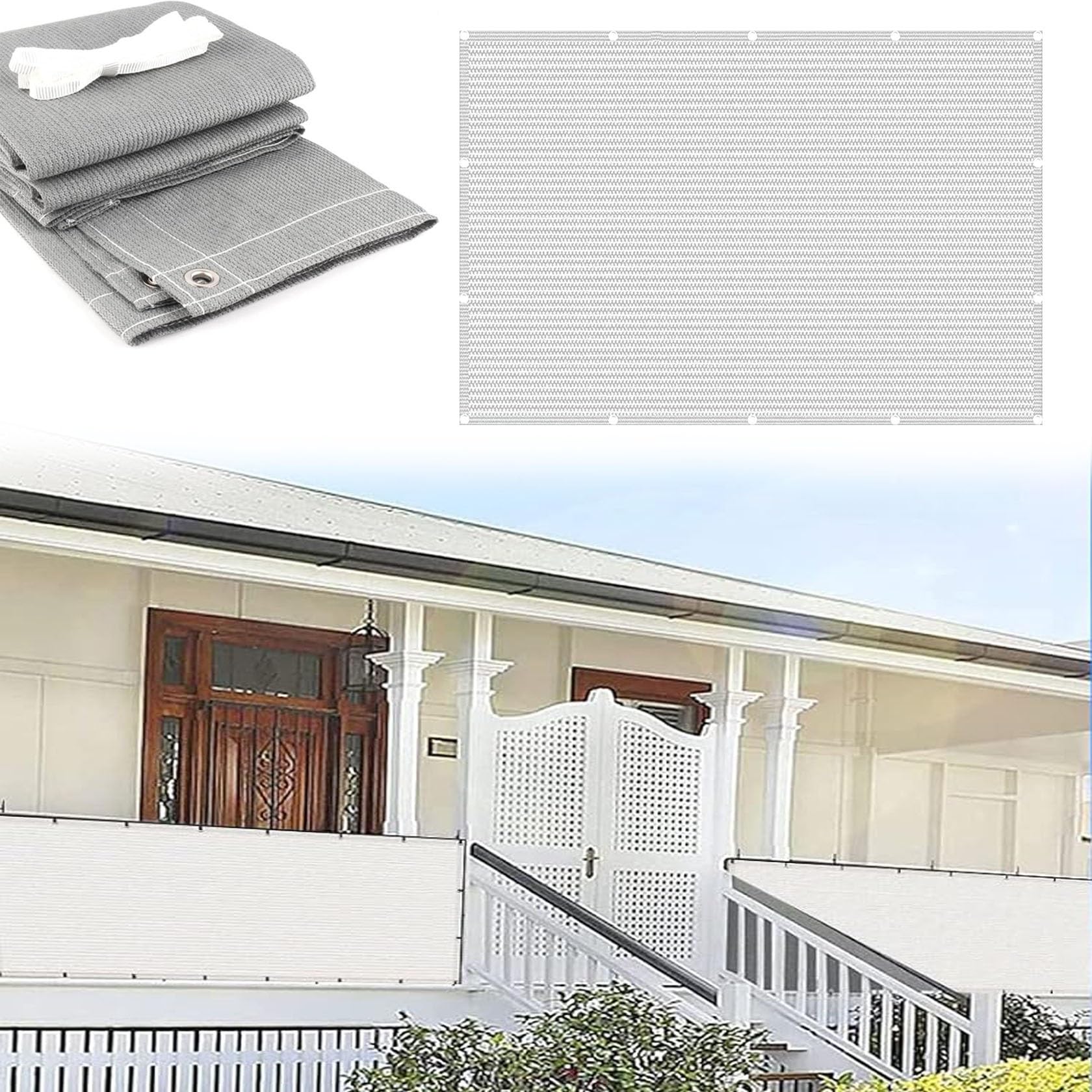 Brise vue de jardin résistant aux déchirures anti-UV blanc