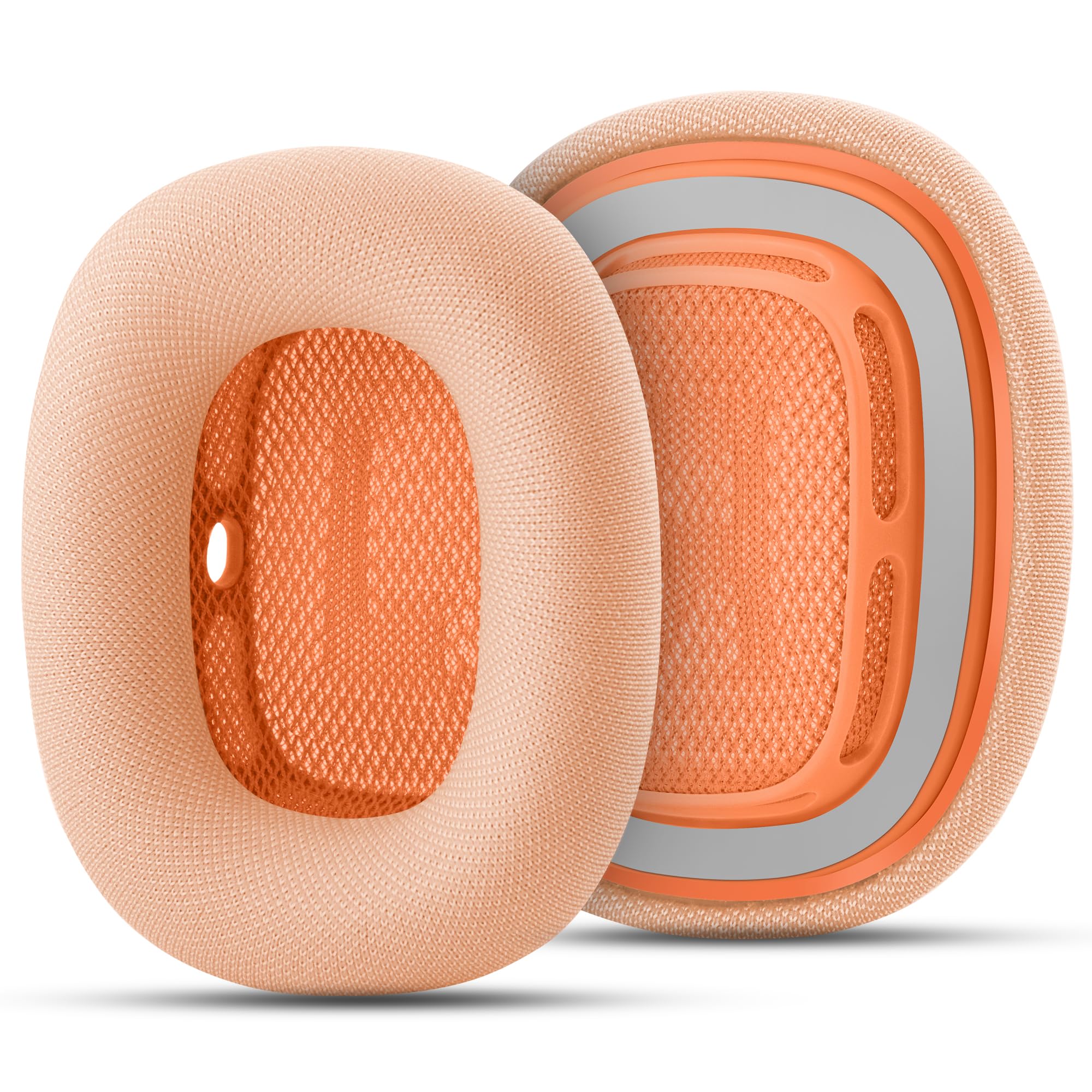 Replacement Ear Cushions for Apple AirPods Max 1&amp;2 Upgraded Memory Foam Pads with Durable Fabric,Sound Insulation and Noise Reduction,Strong Magnetic Fit,Sweat-Resistant,Breathable Comfor(Orange)