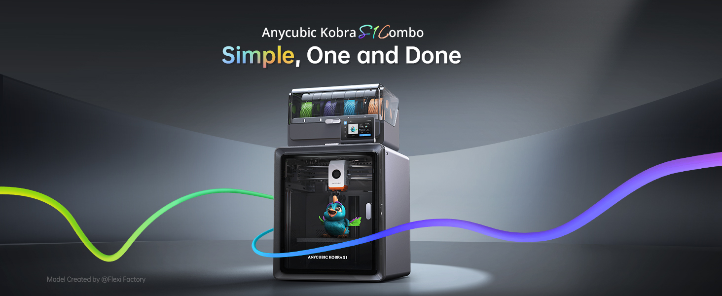 Anycubic Kobra S1 Combo Multicolor 3D Printer, Core XY Stable