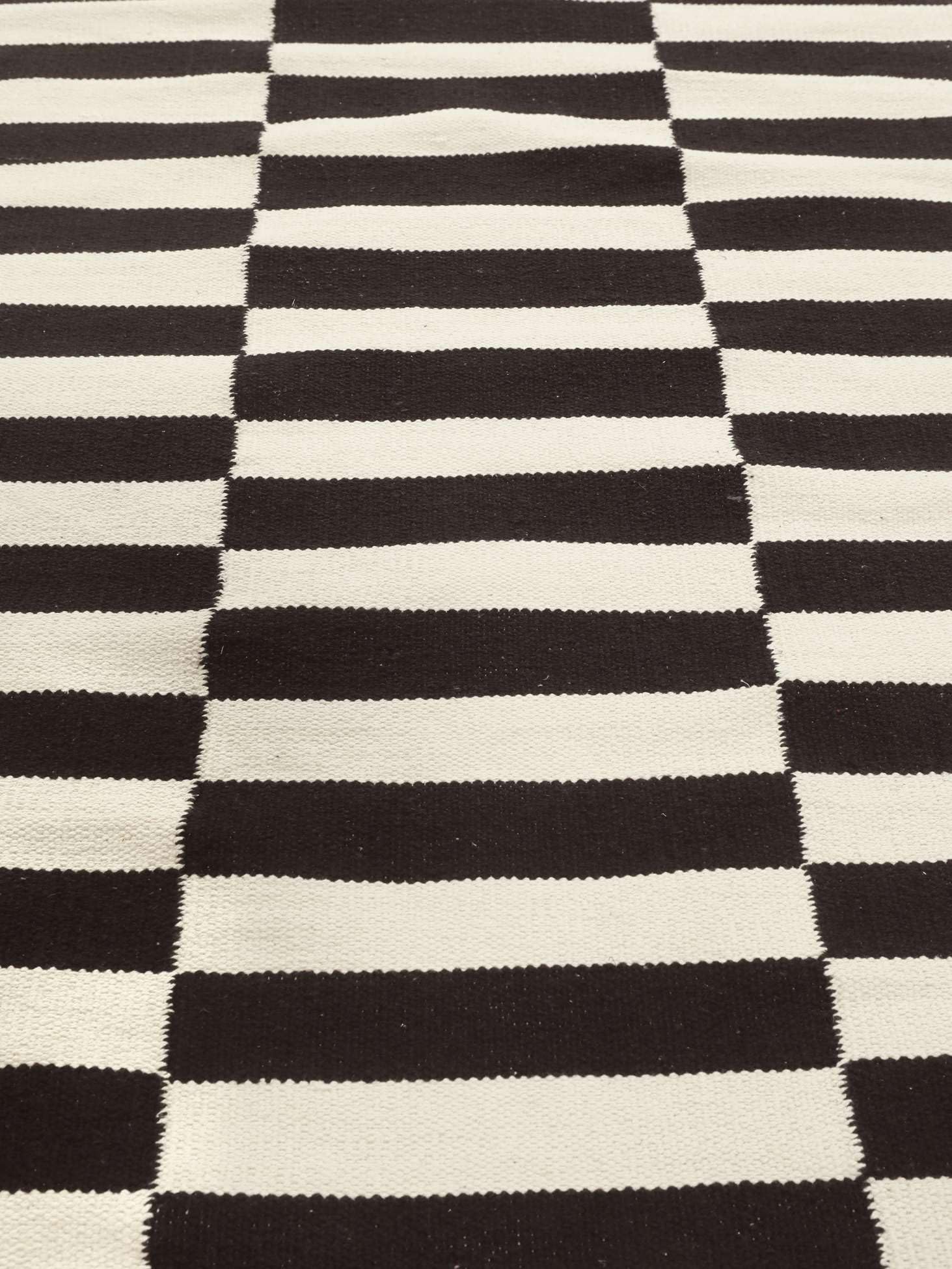RugVista Moderno Tappeto, 80 x 250 cm, Nero/Bianco | Moderni, Rettangolare, Pelo corto, Lavabile solo a secco, Soggiorno, Camera da letto, Corridoio